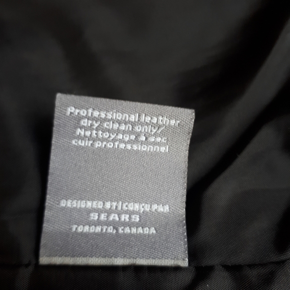 Women's Black Leather Jacket from Sears, Size Medium (8-10) - Picture 3 of 8